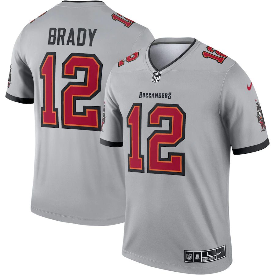Men Tampa Bay Buccaneers #12 Tom Brady Nike Gray Inverted Legend NFL Jersey